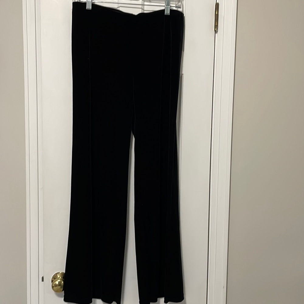 Linda Leal crushed velvet pull on wide leg pants.  Large.  30” length.